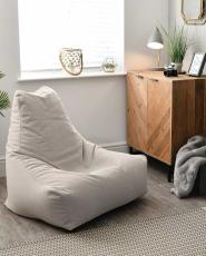 Extreme lounging indoor B-Bag lederlook wit/grijs - Hebbertjes - 2HB