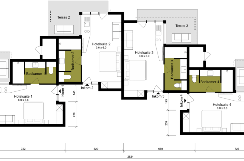 Compacte hotelsuite voor twee op Landscape resort Bergerven - Limbrug - 2HB